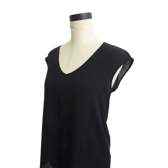 J.Crew Black Sheer V Neck Blouse Top 2 - Picture 4 of 6